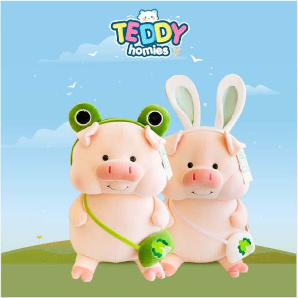 Gấu bông heo Cosplay thỏ ếch - Gấu Bông Teddy Homies - Xưởng Sản Xuất Gấu Bông Teddy Homies