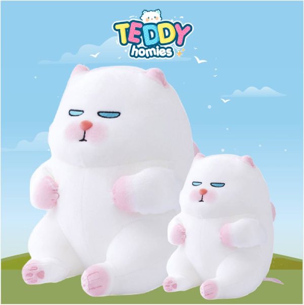 Gấu bông mèo Vivicat trắng mắt xanh - Gấu Bông Teddy Homies - Xưởng Sản Xuất Gấu Bông Teddy Homies