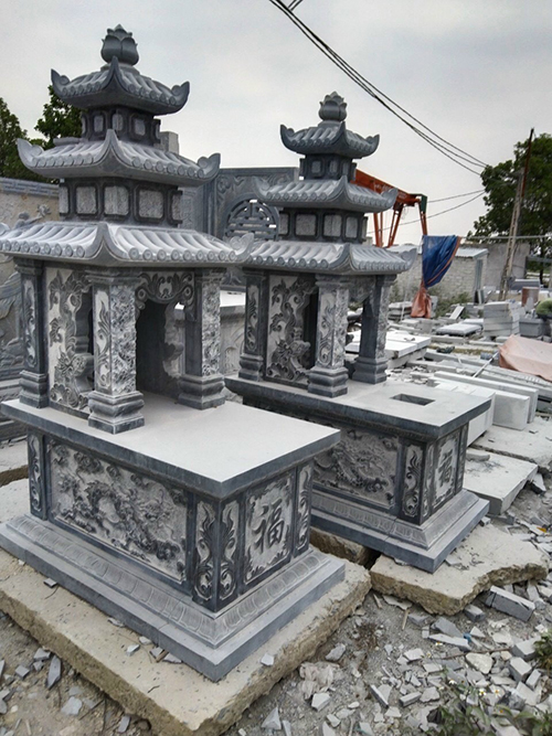 Bia mộ đã hoàn thành - Lăng Mộ Đá Long An - Công Ty TNHH Long Việt Sơn