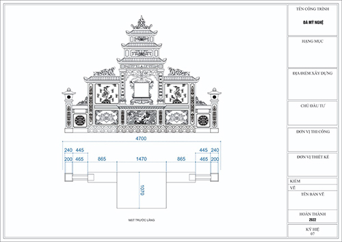 Bản vẽ minh họa - Lăng Mộ Đá Long An - Công Ty TNHH Long Việt Sơn
