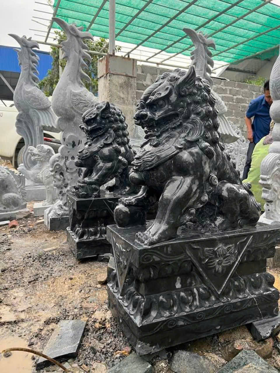 Tượng sư tử - Lăng Mộ Đá Long An - Công Ty TNHH Long Việt Sơn