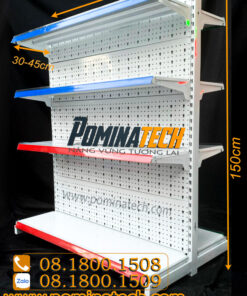 Kệ đôi tôn đục lỗ 4 tầng - Kệ Siêu Thị Pominatech - Công Ty TNHH Pominatech Việt Nam