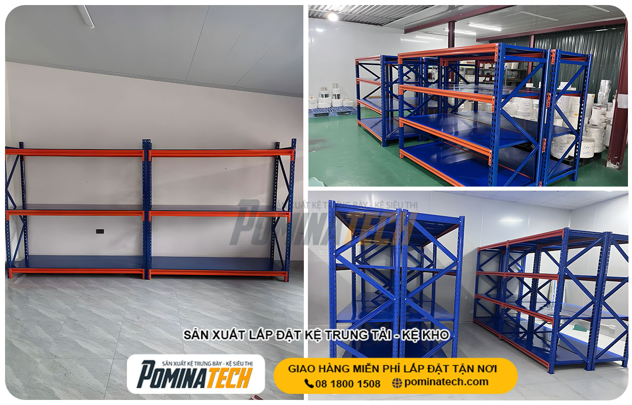 Kệ trung tải - Kệ Siêu Thị Pominatech - Công Ty TNHH Pominatech Việt Nam