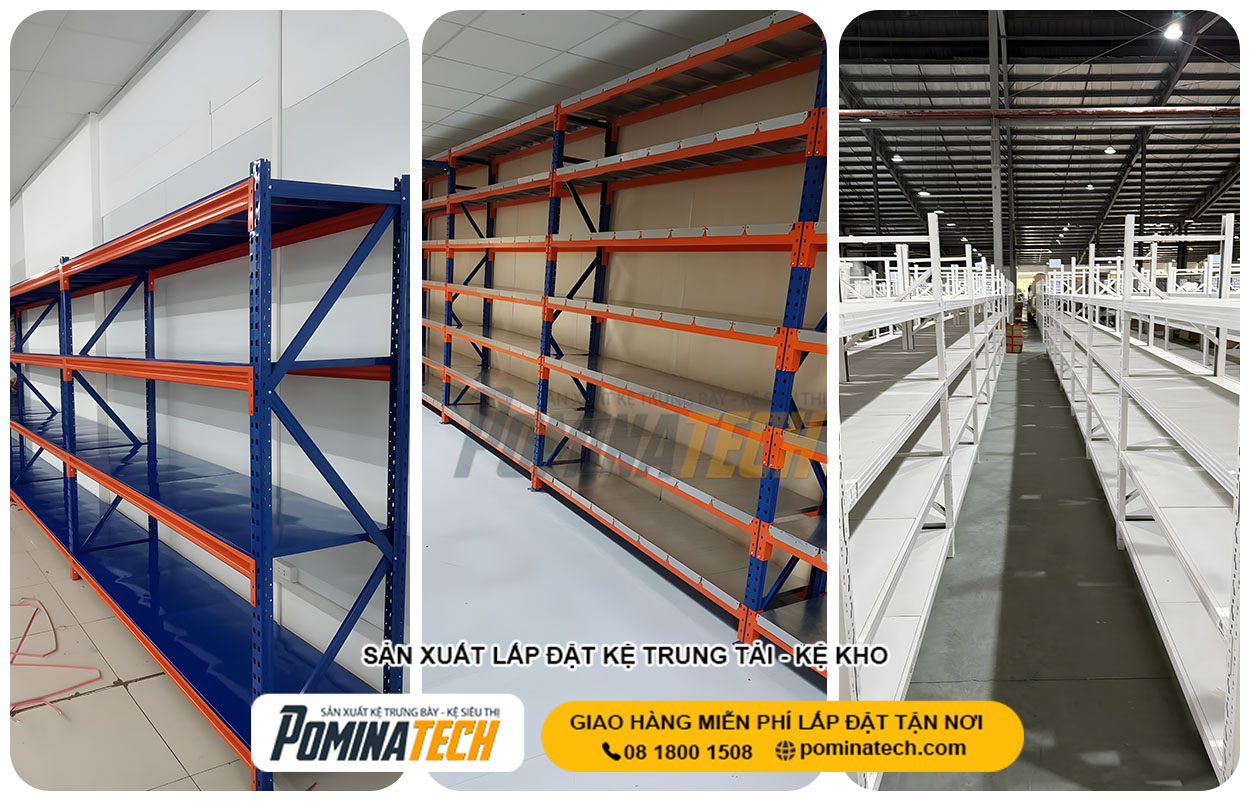 Kệ trung tải - Kệ Siêu Thị Pominatech - Công Ty TNHH Pominatech Việt Nam