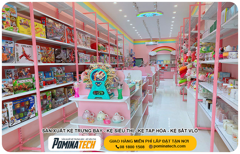 Lắp đặt cửa hàng phụ kiện quà tặng tại Thủ Đức - Kệ Siêu Thị Pominatech - Công Ty TNHH Pominatech Việt Nam
