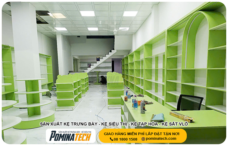 Lắp đặt cửa hàng sữaa tại Gia Lai - Kệ Siêu Thị Pominatech - Công Ty TNHH Pominatech Việt Nam