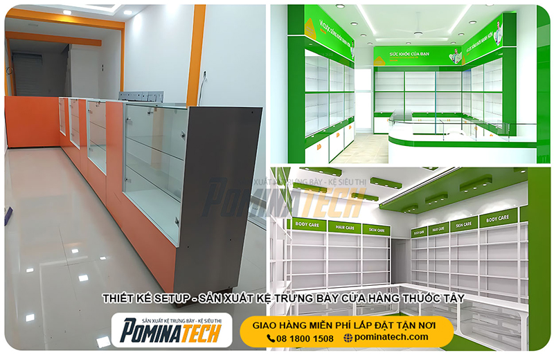 Kệ trưng bày thuốc Tây - Kệ Siêu Thị Pominatech - Công Ty TNHH Pominatech Việt Nam