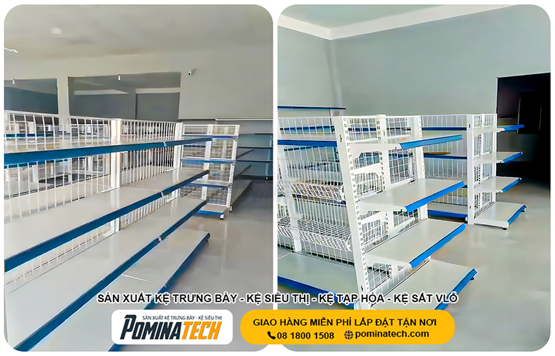 Thiết kế, lắp đặt cửa hàng siêu thị tại Kontum quận 7 - Kệ Siêu Thị Pominatech - Công Ty TNHH Pominatech Việt Nam