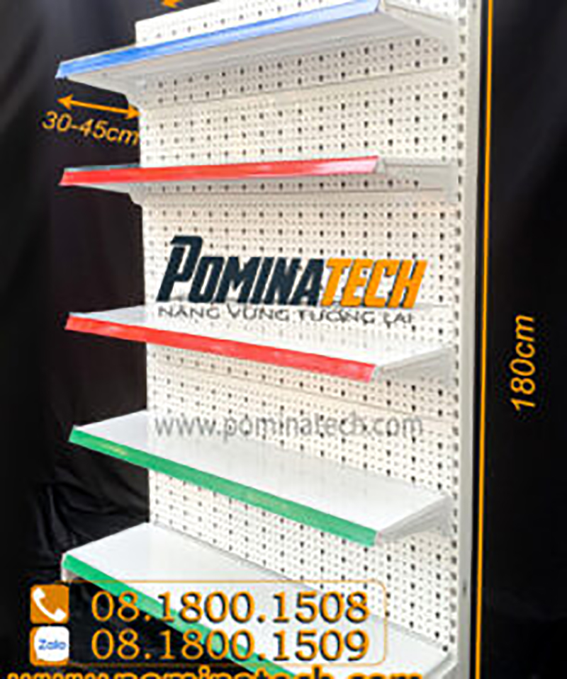 Kệ đơn tôn đục lỗ 5 tầng - Kệ Siêu Thị Pominatech - Công Ty TNHH Pominatech Việt Nam
