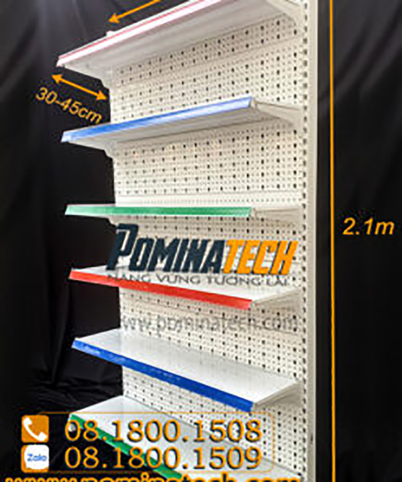 Kệ đơn tôn đục lỗ 6 tầng - Kệ Siêu Thị Pominatech - Công Ty TNHH Pominatech Việt Nam