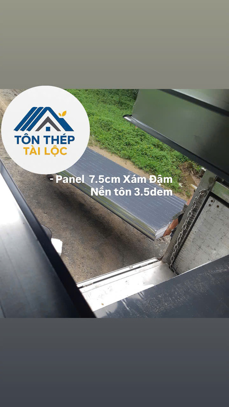 Panel 7.5cm xám đậm nền tôn 3.5dem