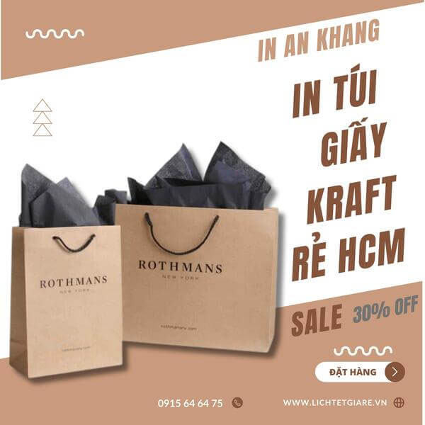 In túi giấy kraft - Lịch Tết An Khang - Công Ty Trách Nghiệm Hữu Hạn Thương Mại Dịch Vụ Phát Triển An Khang