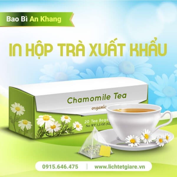 In hộp trà xuất khẩu - Lịch Tết An Khang - Công Ty Trách Nghiệm Hữu Hạn Thương Mại Dịch Vụ Phát Triển An Khang