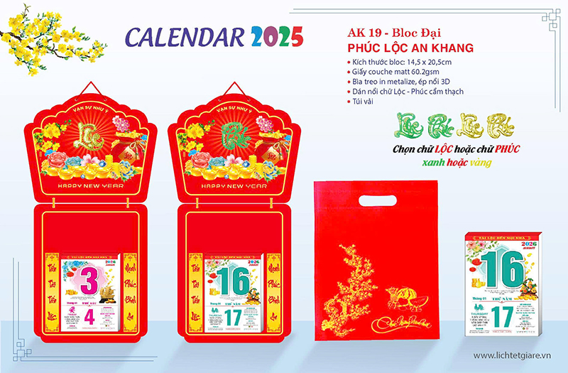 Lịch in theo yêu cầu - Lịch Tết An Khang - Công Ty Trách Nghiệm Hữu Hạn Thương Mại Dịch Vụ Phát Triển An Khang