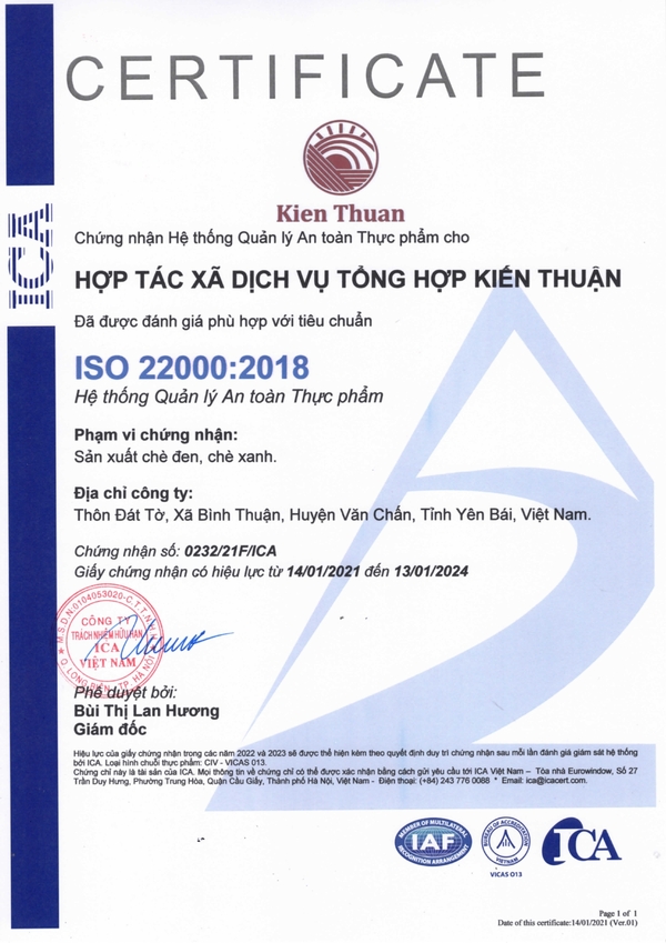 Chứng nhận ISO 22000:2018