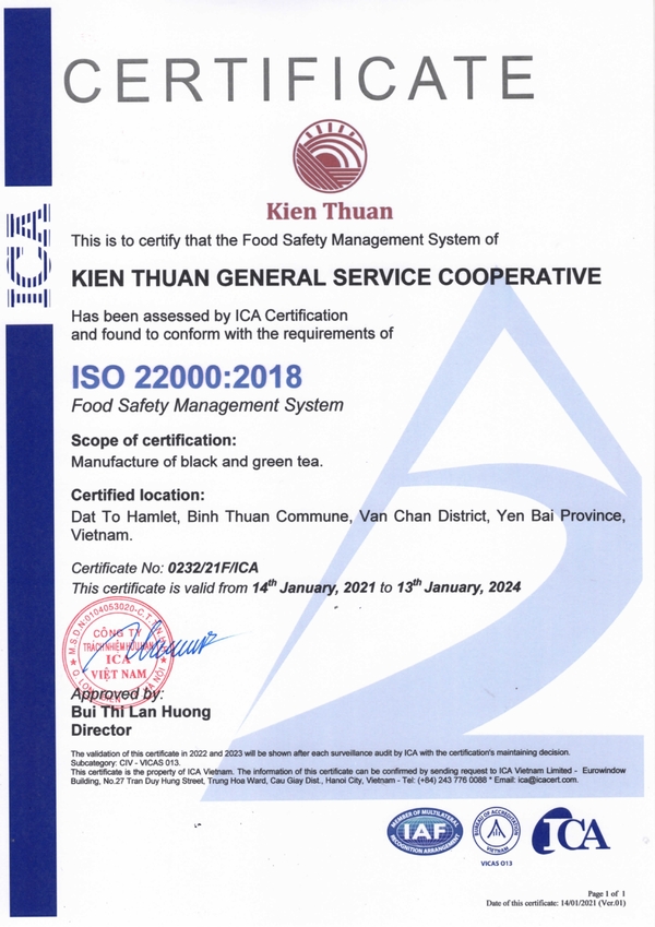 Chứng nhận ISO 22000:2018