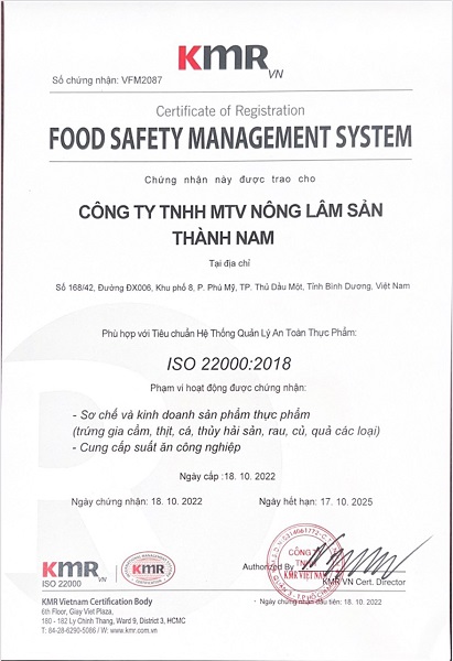 Chứng nhận ISO 22000:2018
