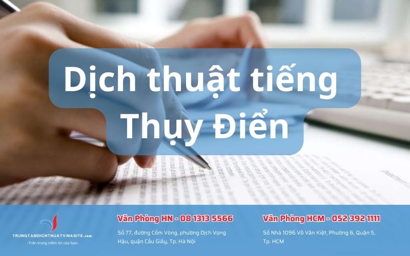Dịch thuật tiếng Thụy Điển - Trung Tâm Dịch Thuật Vinasite - Công Ty TNHH Vinasite Việt Nam