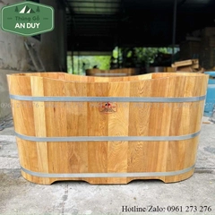 Bồn tắm gỗ pomu dáng oval