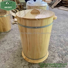 Thùng đựng gạo bằng gỗ 10kg - Thùng Gỗ An Duy - Cơ Sở Sản Xuất Bồn Tắm Gỗ Cao Cấp, Thùng Gỗ Sồi An Duy
