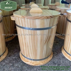 Thùng đựng gạo bằng gỗ 20kg - Thùng Gỗ An Duy - Cơ Sở Sản Xuất Bồn Tắm Gỗ Cao Cấp, Thùng Gỗ Sồi An Duy