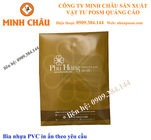 Bìa nhựa PVC quảng cáo - POSM Minh Châu - Công Ty TNHH Thương Mại Tổng Hợp Xuất Nhập Khẩu Minh Châu