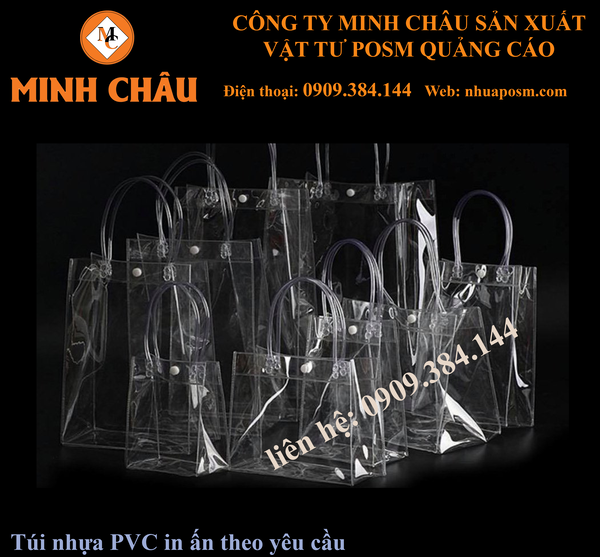 Túi nhựa PVC in ấn theo yêu cầu - POSM Minh Châu - Công Ty TNHH Thương Mại Tổng Hợp Xuất Nhập Khẩu Minh Châu