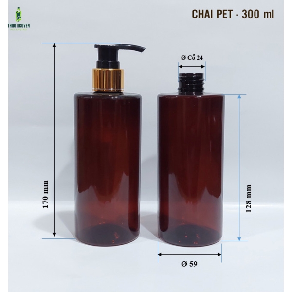 Chai nhựa PET 300ml vai ngang - Bao Bì Nhựa Thảo Nguyên - Công Ty TNHH SX TM Bao Bì Thảo Nguyên