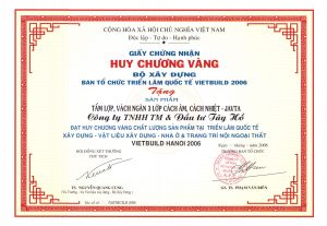 Huy chương vàng 2006 - Panel Cách Nhiệt Phú Sơn - Công Ty TNHH Công Nghệ Công Nghiệp Phú Sơn