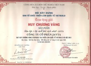Huy chương vàng 2012 - Panel Cách Nhiệt Phú Sơn - Công Ty TNHH Công Nghệ Công Nghiệp Phú Sơn