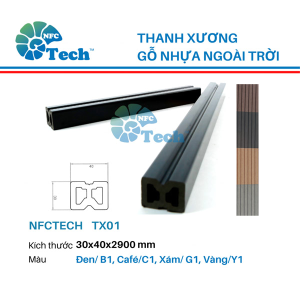 Thanh xương gỗ nhựa ngoài trời TX01 - Nhựa Giả Gỗ Everlast - Công Ty TNHH Everlast Việt Nam