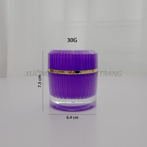 Hũ chiết mỹ phẩm sọc tím viền vàng - Xưởng Chai Lọ Minh Trang