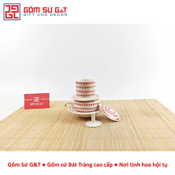 Bộ phin cafe vẽ mưa đỏ