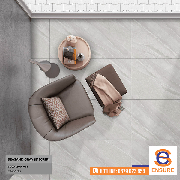 Gạch Carving Seasand Gray (E12075R) 600x1200mm - Gạch ấn Độ Ensure - Công Ty TNHH Ensure