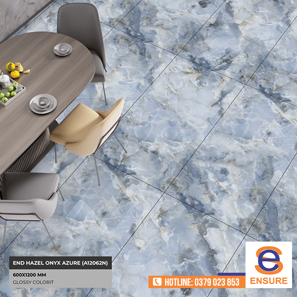 Gạch Glossy Colorit End Hazel Onyx Azure (A12062N) 600x1200mm - Gạch ấn Độ Ensure - Công Ty TNHH Ensure