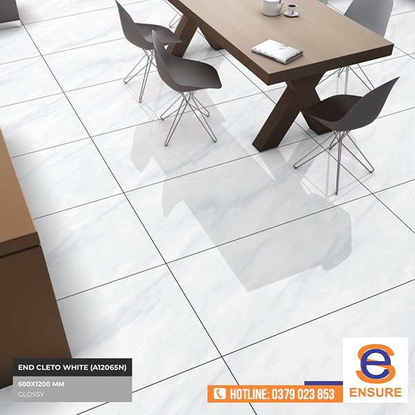 Gạch Glossy End Cleto White (A12065N) 600x1200mm - Gạch ấn Độ Ensure - Công Ty TNHH Ensure