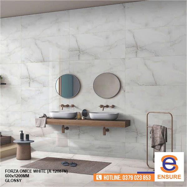 Gạch Glossy Forza Onice White (A-12087N) 600x1200mm - Gạch ấn Độ Ensure - Công Ty TNHH Ensure