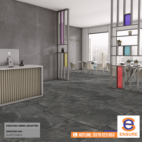 Gạch Slate Punch Medora Nero (E12071R) 600x1200mm - Gạch ấn Độ Ensure - Công Ty TNHH Ensure