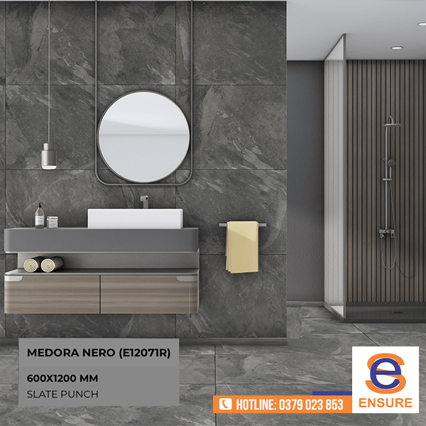 Gạch Slate Punch Medora Nero (E12071R) 600x1200mm - Gạch ấn Độ Ensure - Công Ty TNHH Ensure