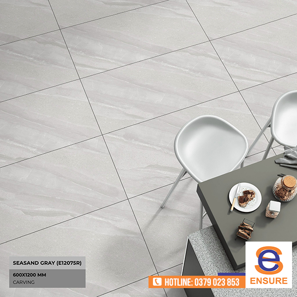Gạch Carving Seasand Gray (E12075R) 600x1200 mm - Gạch ấn Độ Ensure - Công Ty TNHH Ensure