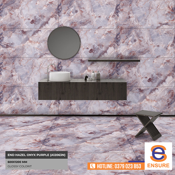 Gạch Glossy Colorit End Hazel Onyx Purple (A12063N) 600x1200 mm - Gạch ấn Độ Ensure - Công Ty TNHH Ensure
