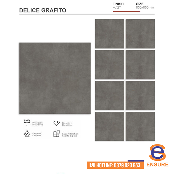 Gạch Matt Delice Grafito 800x800mm - Gạch ấn Độ Ensure - Công Ty TNHH Ensure