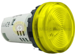 YW1P-1UQM3Y – đèn báo phẳng Unibody ỉ22 220V AC/DC bóng LED vàng