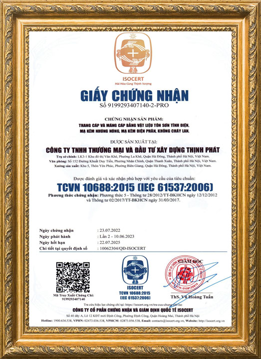 TCVN 10688:2015 - Thang Máng Cáp Thịnh Phát - Công Ty TNHH Thương Mại Và Đầu Tư Xây Dựng Thịnh Phát