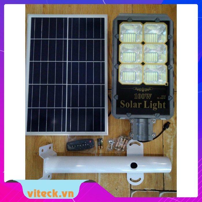 Đèn năng lượng mặt trời JinDian 100W M 100-N - Thiết Bị Văn Phòng VITECK - Công Ty TNHH Giải Pháp Công Nghệ VITECK