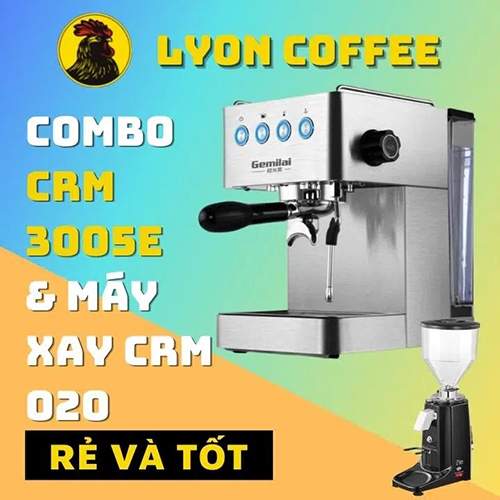 Máy pha cà phê Gemilai CRM 3005E - Cà Phê Lyon - Công Ty TNHH Thương Mại Sản Xuất Xuất Nhập Khẩu Trà Cà Phê Lyon