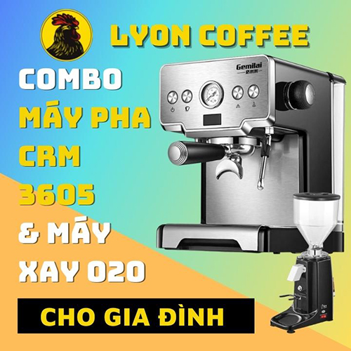 Máy pha cà phê Gemilai CRM 3605 - Cà Phê Lyon - Công Ty TNHH Thương Mại Sản Xuất Xuất Nhập Khẩu Trà Cà Phê Lyon
