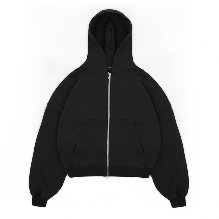 Áo hoodie khóa kéo form rộng phong cách đô thị