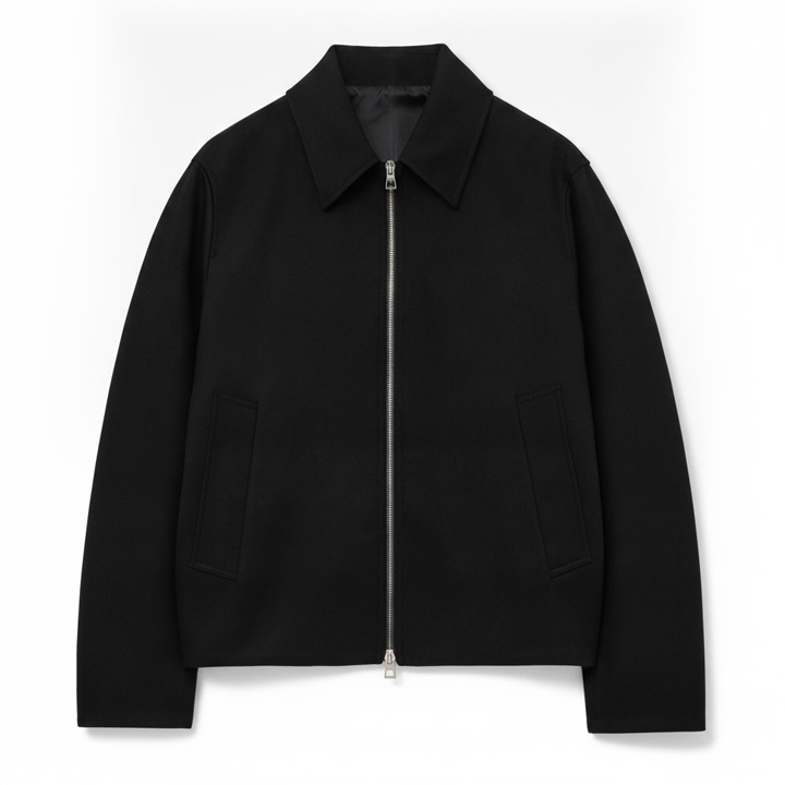 Áo khoác blouson len phong cách tối giản