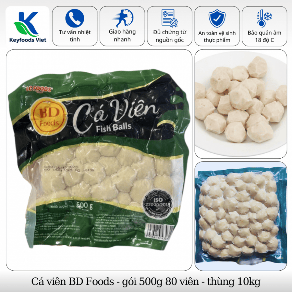 Cá viên BD Foods - Thực Phẩm Đông Lạnh Keyfoods Việt - Công Ty TNHH Đầu Tư Thương Mại Quốc Tế KeyGroup